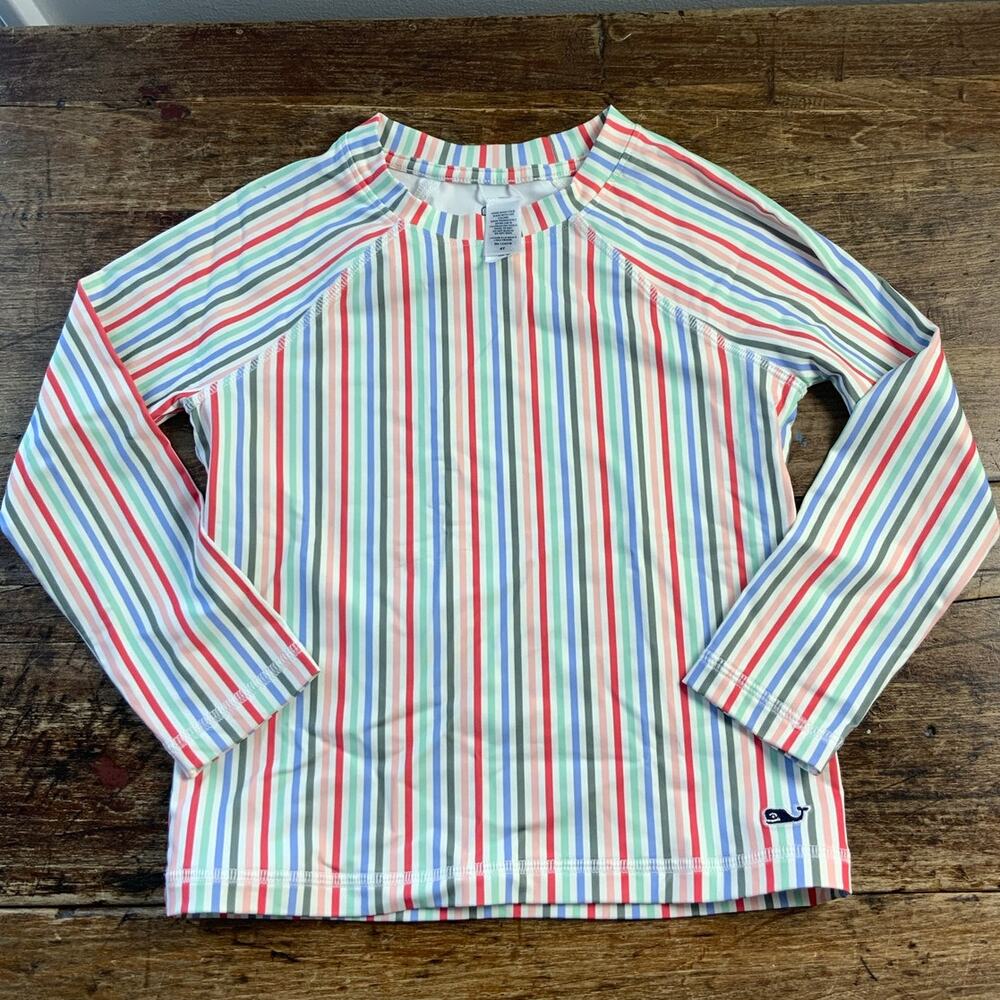 Vineyard Vines Girl's Striped Swim shirt Rash guard size 4T